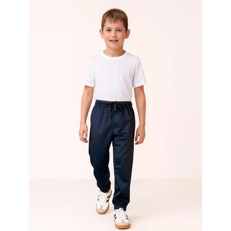 Calça Jogger Infantil Helanca Flanelada Bolso Traseiro