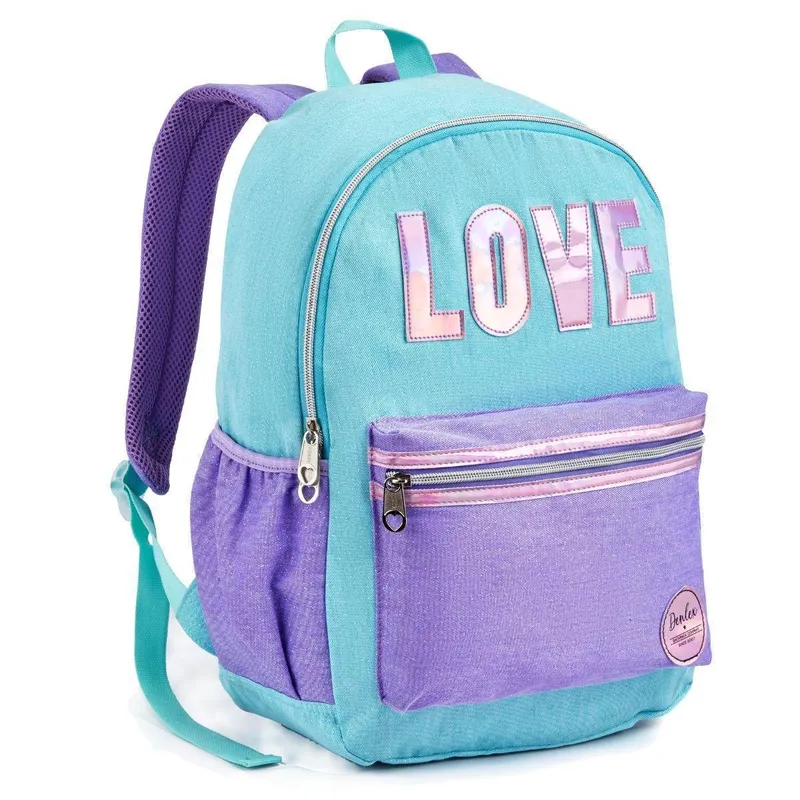 Mochila Costas Infantil Escolar Juvenil Reforçada Feminina Love Denlex