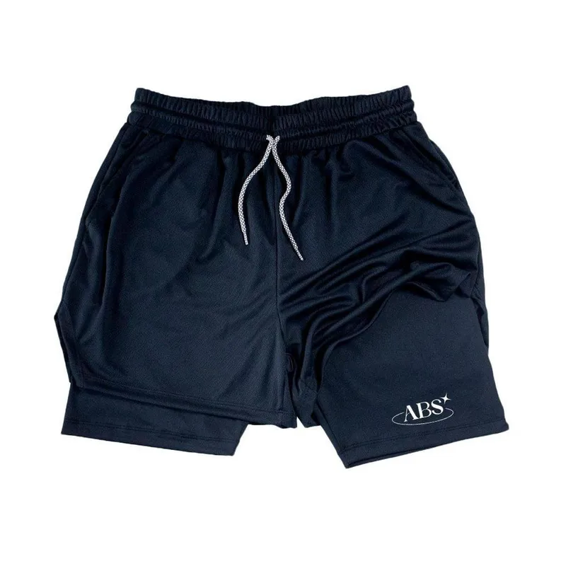 Short Masculino Fitness‎ Logo Minimalista Street Abstract