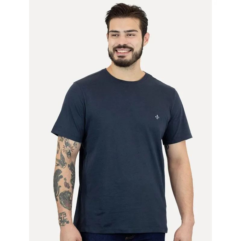 Camiseta Dudalina Masculina Basic Essential Blue Icon Azul Marinho