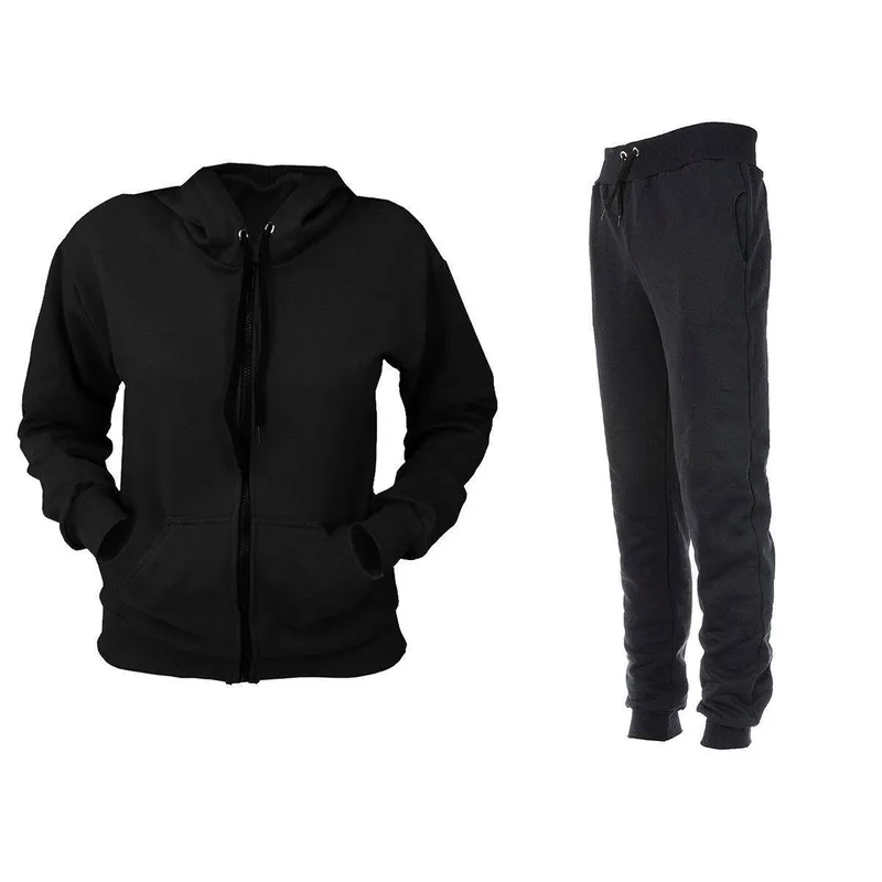 Conjunto Moletom Com Ziper Masculino Preto