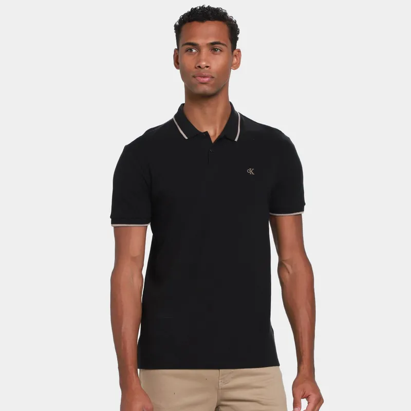 Camisa Polo Calvin Klein Slim Friso Masculina