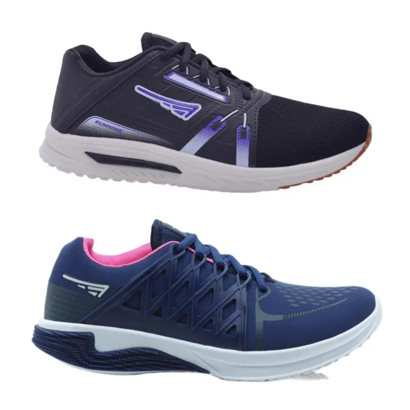 Kit 2 Pares Tênis Esportivo Feminino FXB Academia Conforto