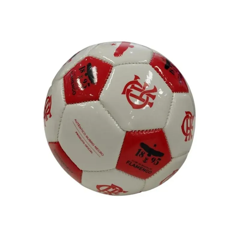 Mini Bola Sport Bel Flamengo Futebol 20 - Branca e vermelha