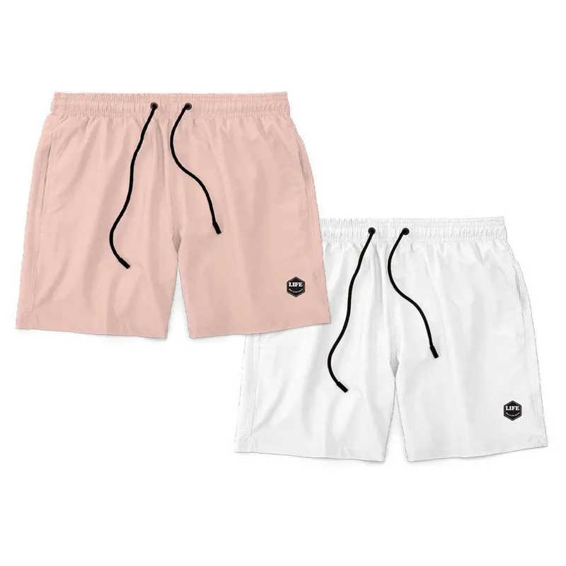 Kit 2 Shorts Bermuda Masculino Básico Mauricinho Tactel