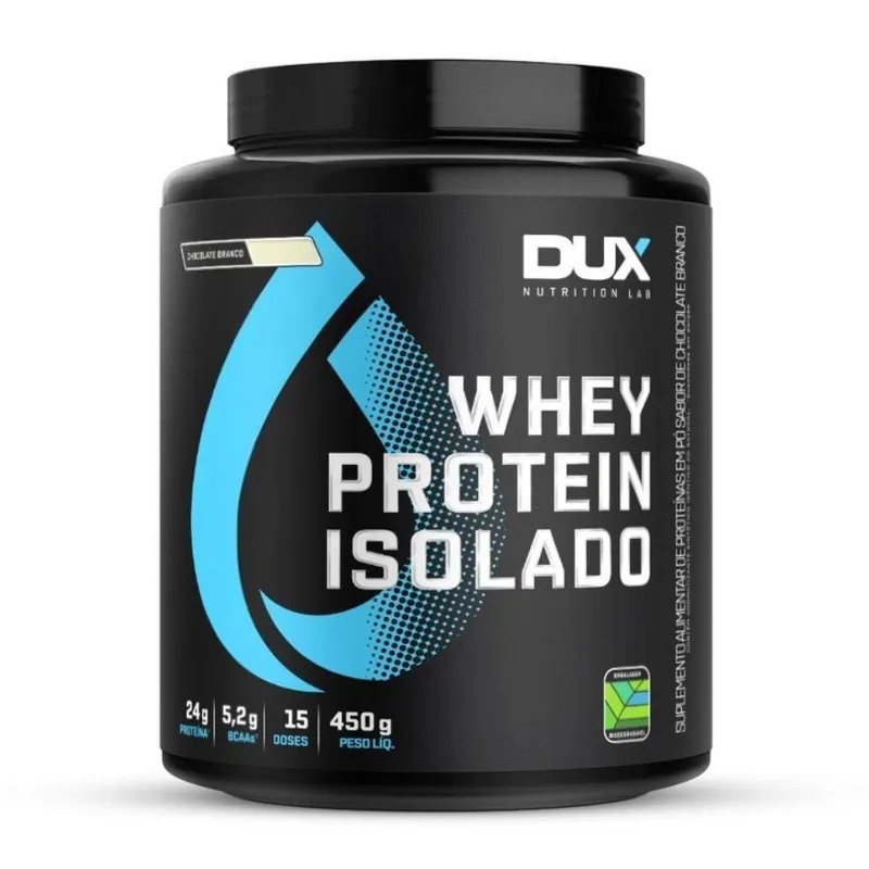 Whey Protein Proteina Isolado 450g Chocolate Branco - Dux