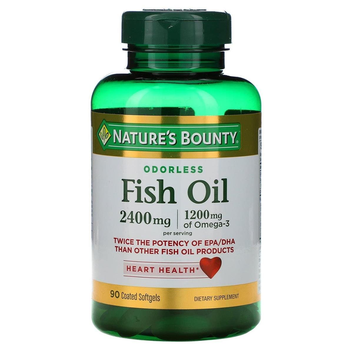 Suplemento Nature's Bounty Óleo de Peixe 2400mg 90 Cápsulas Gelatinosas