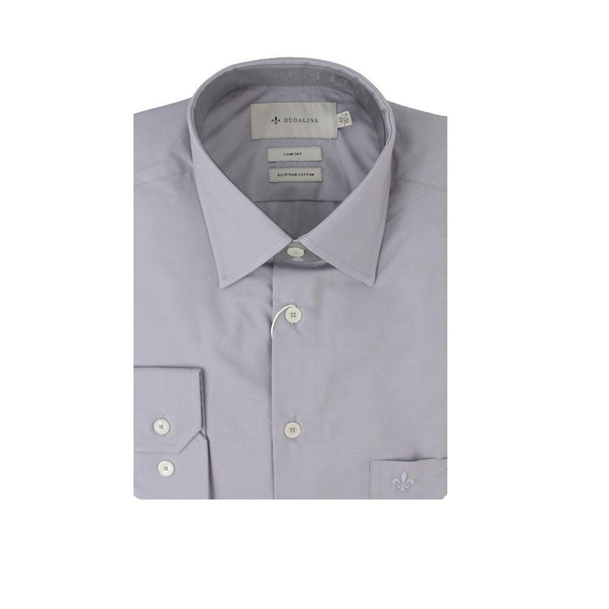 Camisa Masculina Dudalina ML Comfort Egyptian Cinza Claro - 530105