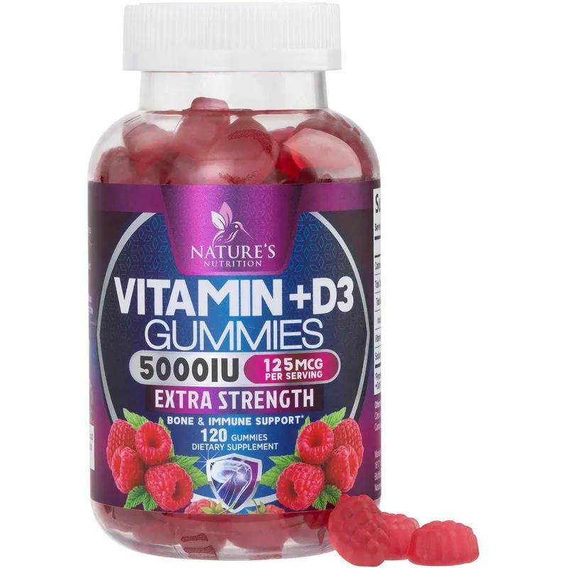 Suplemento Gummy Nature's Nutrition Vitamina D3 5000 UI