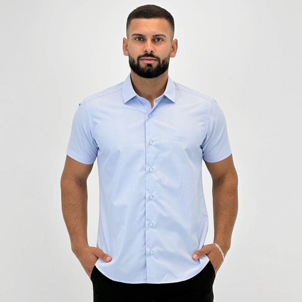 Camisa Baumgarten Slim Xadrez Manga Curta Masculina