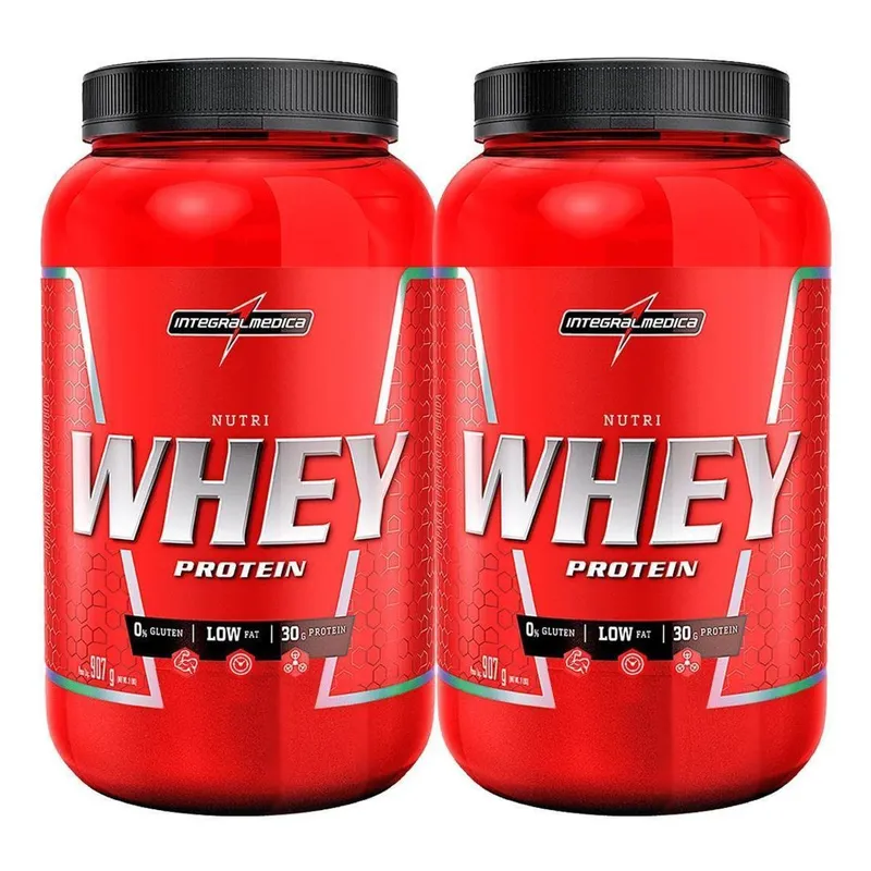 Combo Whey protein 2x Nutri Isolado Concentrado Cookie 900g Pote - Integralmedica