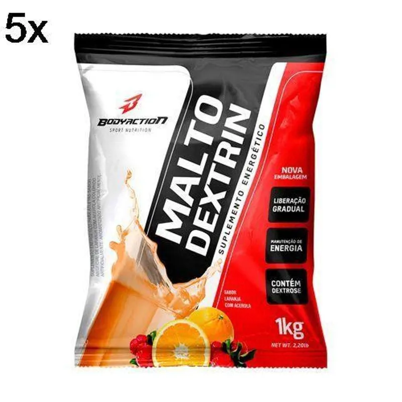 Kit 5X Malto Dextrin BodyAction - 1000g