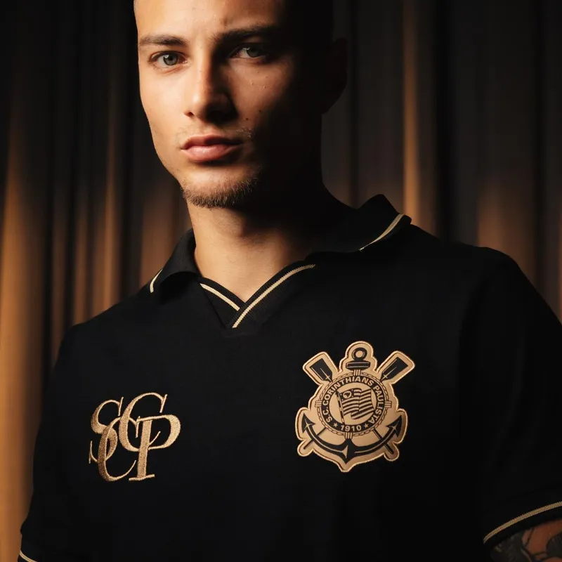 Camisa Corinthians Retrô Polo Masculina