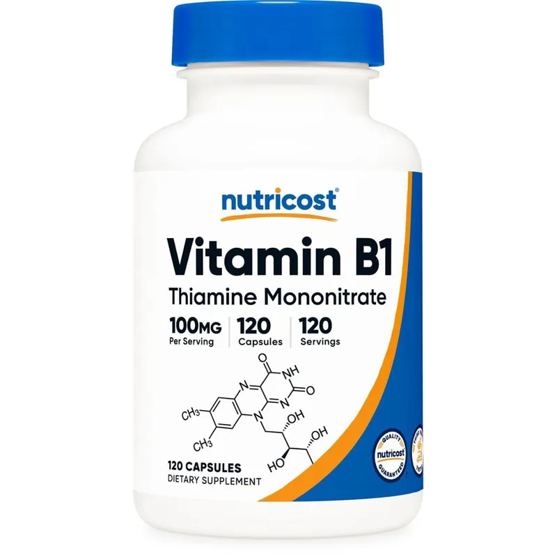 Suplemento Nutricost Vitamina B1 (Tiamina) 100Mg 120 Cápsulas