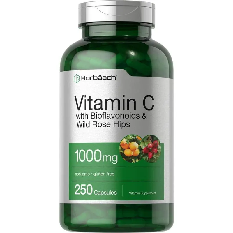 Suplemento Horbaach de vitamina C 1000mg 250 cápsulas com bioflavonóides
