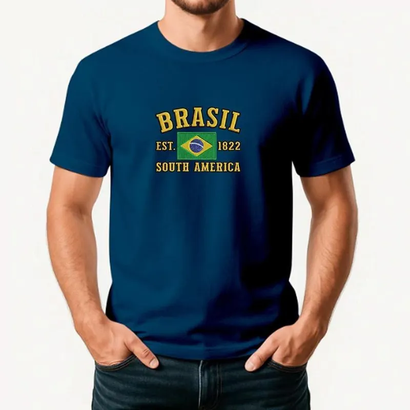 Camiseta Masculina BRASIL Exclusiva Algodão Premium
