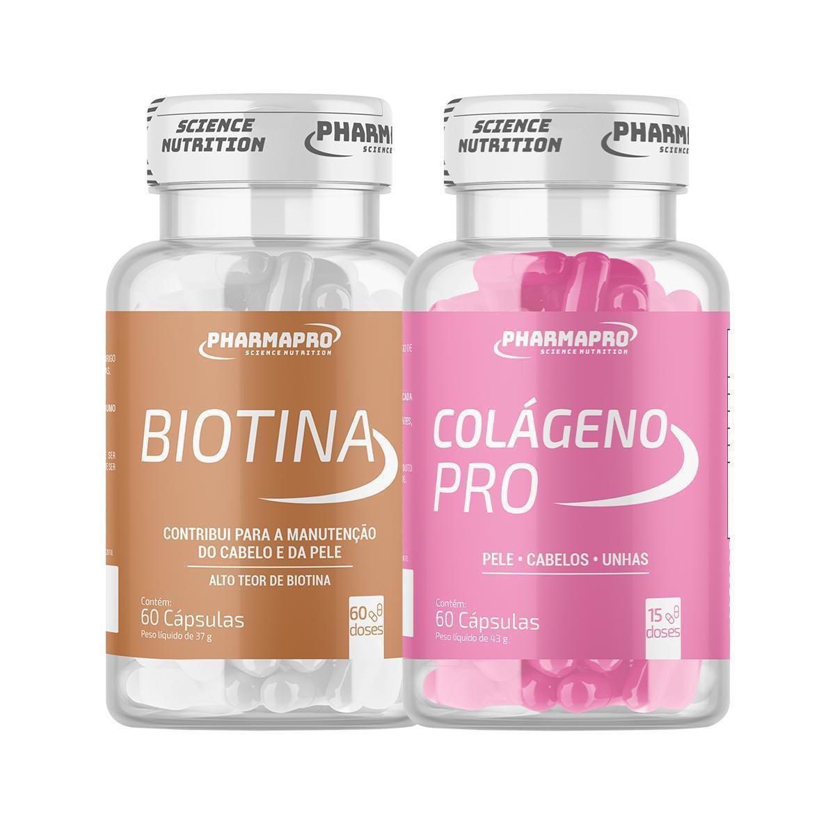 Kit Biotina Colágeno Pro Pharmapro – Suplemento Vitamínico 120 Cápsulas