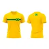 Camiseta Masculina Brasil Especial da Copa Manga Curta Amarela Faixa - Mar Negro