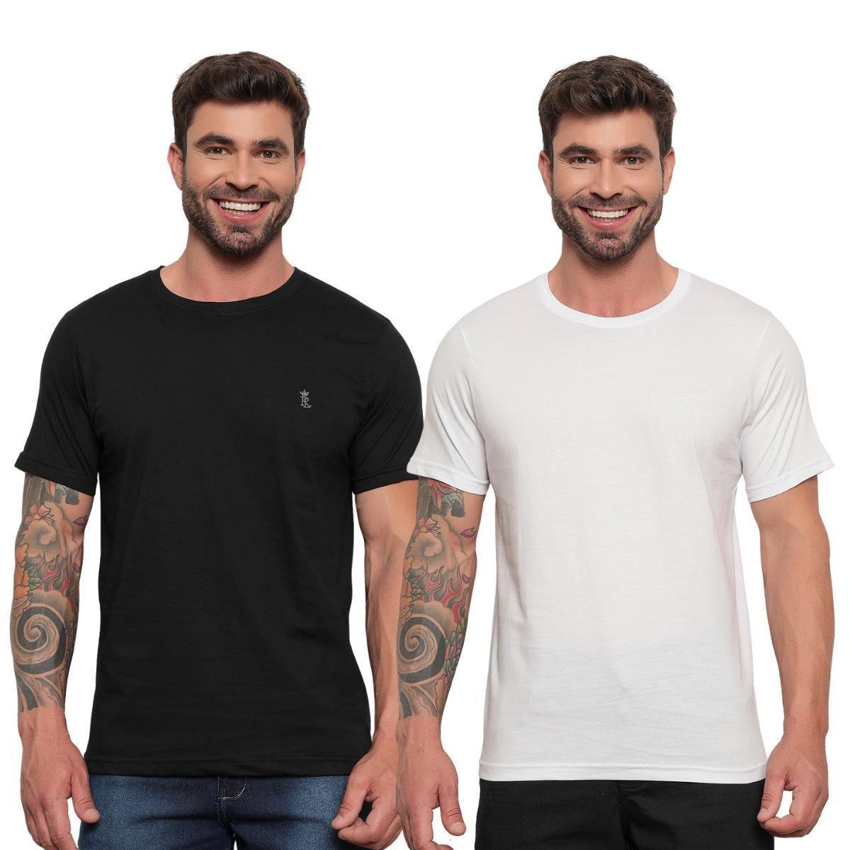 Kit 2 Camiseta Básica Radicais Livres Manga Curta Masculina 100% Algodão