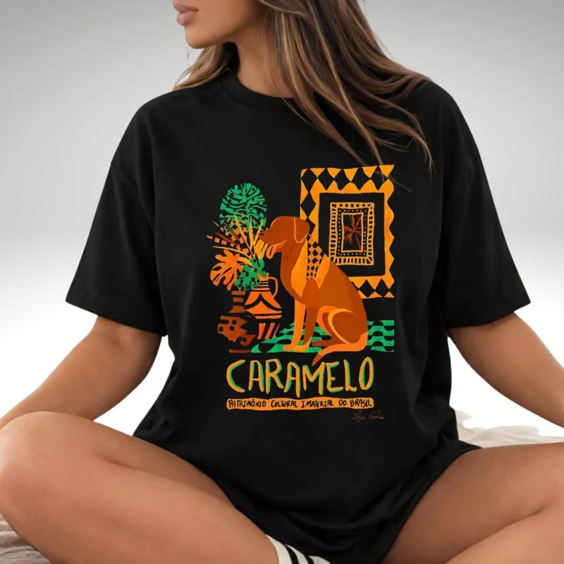 Camiseta Feminina Ovesized Estampa Caramelo Divertida 100 Algodão