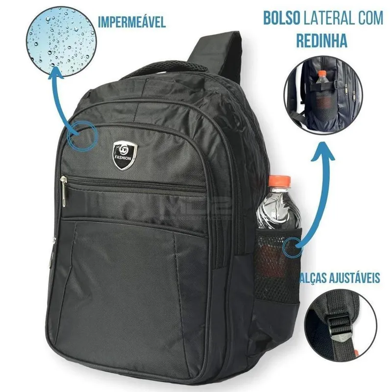MOCHILA BOLSA REFORÇADA IMPERMEÁVEL MOTOQUEIRO VIAGENS CAMPING TRILHA ESCOLAR