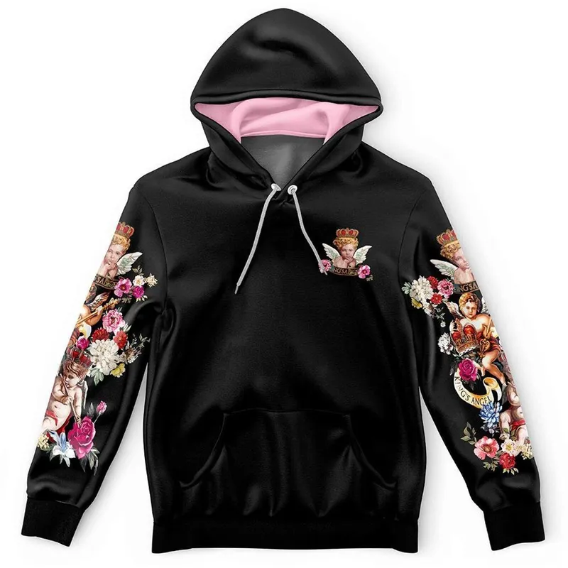 Moletom Canguru Anjos Floral