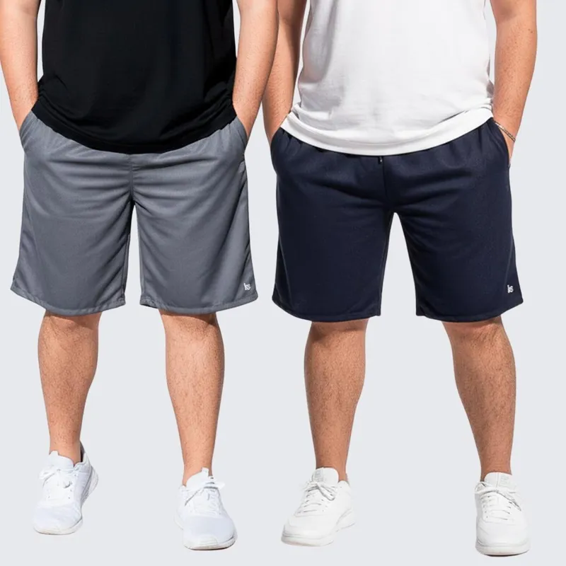 2 Bermuda Plus Size Dry Short Esporte Treino Estilo