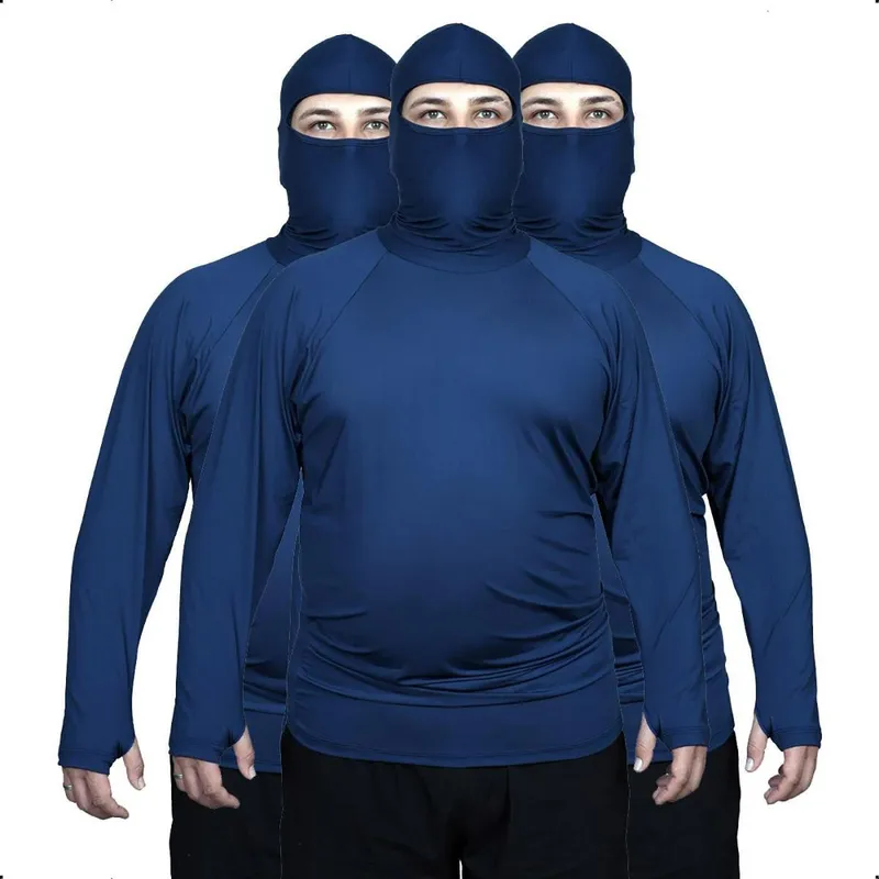03 Camisa Segunda Pele Plus Size Manga Longa Masculina UV50