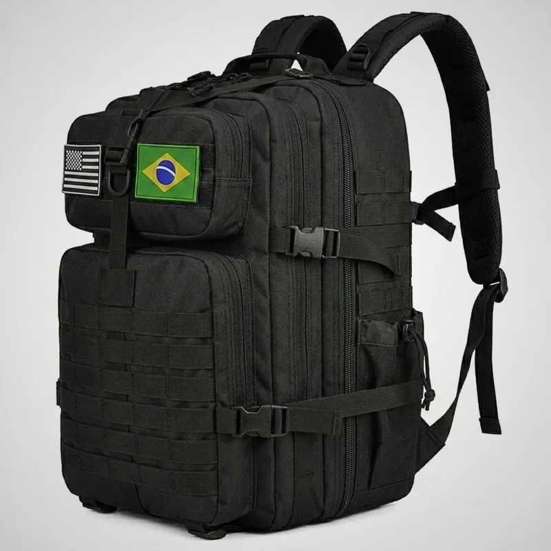 Mochila Militar 50L Impermeável Resistente Reforçada Unissex Grande Ajustável