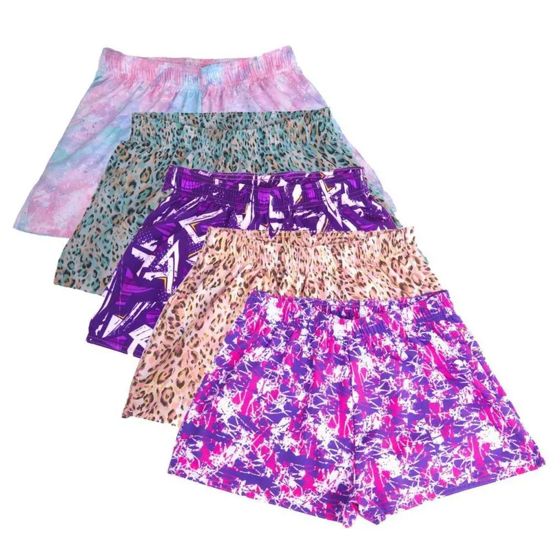 Kit 5 Shorts Feminino Esportivo Treino Academia Estampado