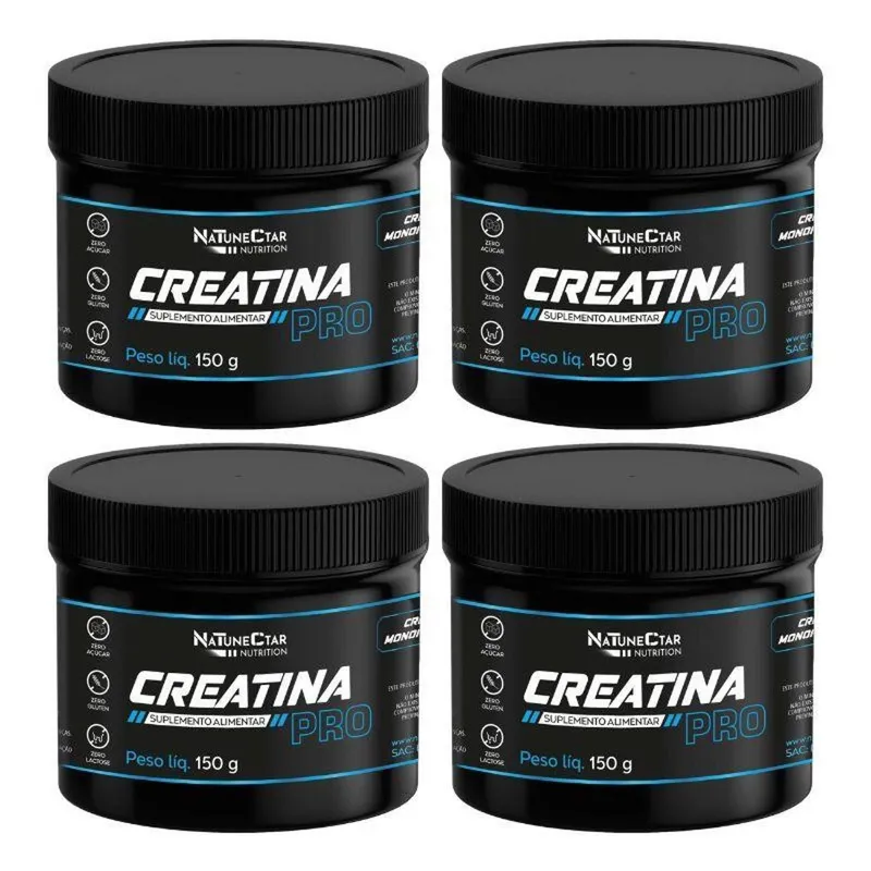 Kit Creatina Pro Monohidratado Pó Natunéctar 150g – 4 unidades