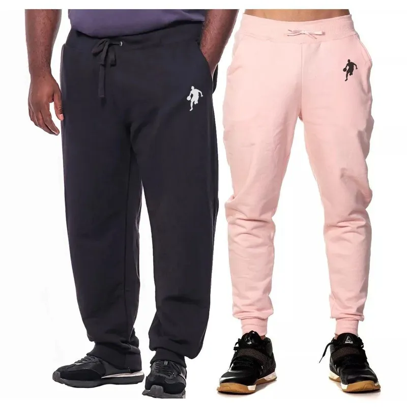 Kit 2 Calças Moletom Plus Size Jogger Dibre Basquete P Ao G5