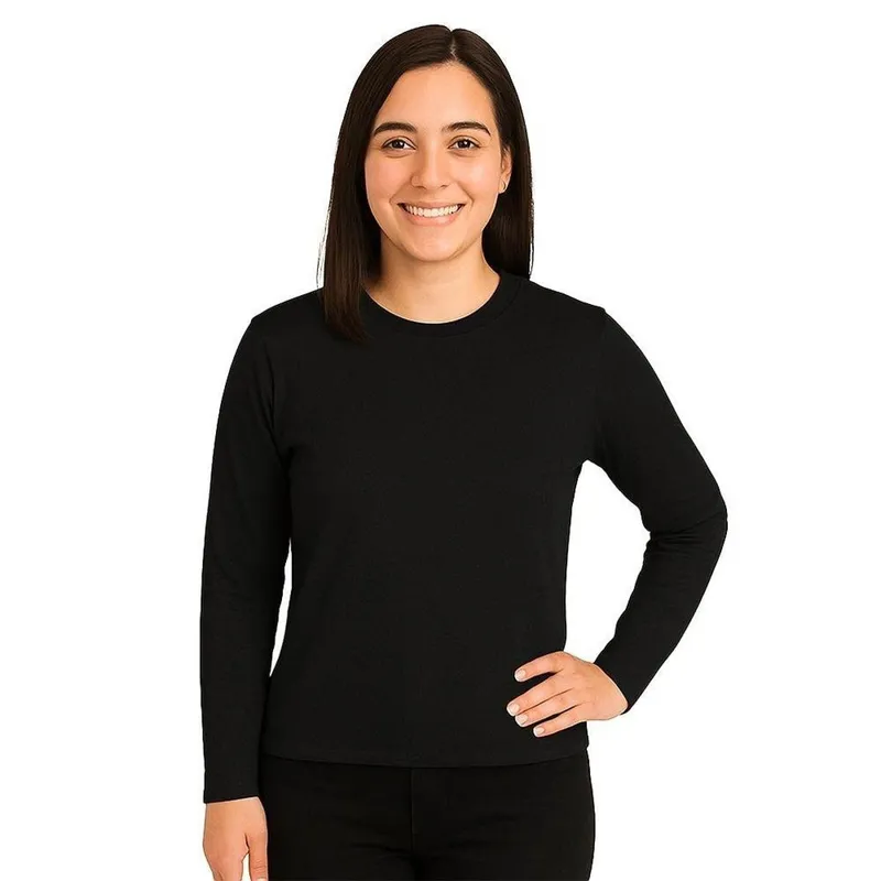 Camiseta Manga Longa Segunda Pele Feminina Lisa Dry Academia Fit