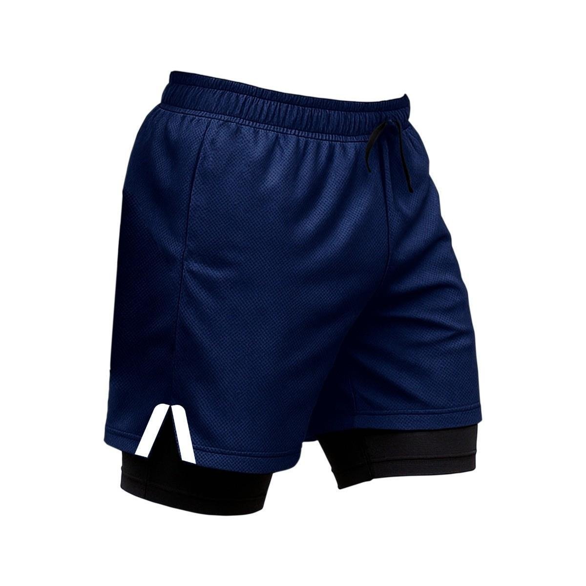 Short Masculino Térmico 2 em 1 com Bolso Interno e Ajuste Confortável