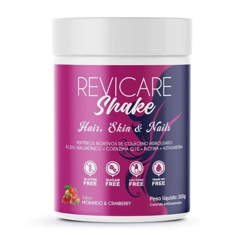Revicare Shake: Peptídeos De Colágeno, Ácido Hialurônico, Coenzima Q10, Biotina 300g