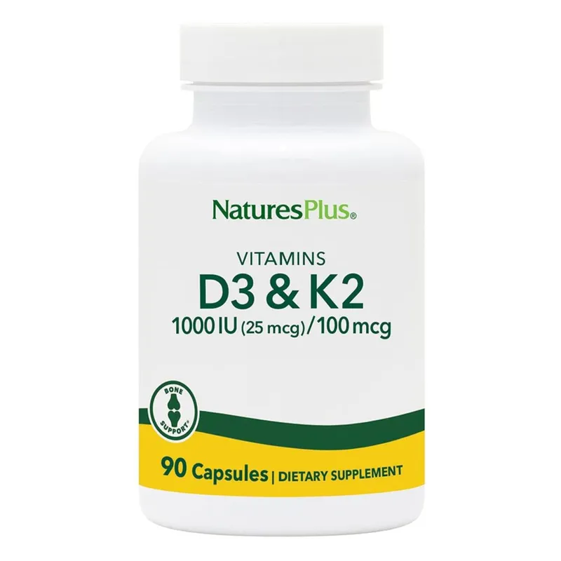 Suplemento Nature's Plus Vitamina D3 1000UI/Vitamina K2 100mcg
