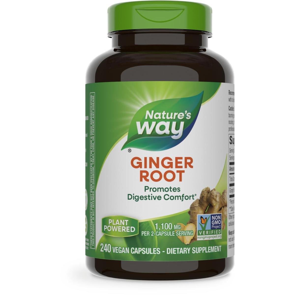 Suplemento Nature'S Way Ginger Root 1.100 Mg 240 Cápsulas