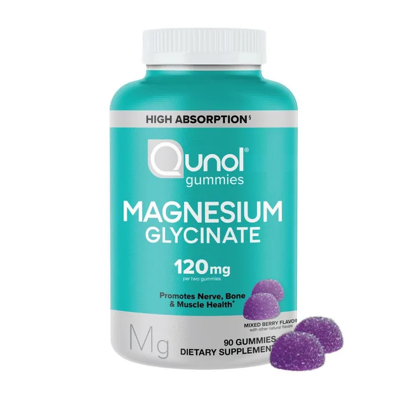 Suplemento: gomas de glicinato de magnésio Qunol 120 mg (90 unidades)