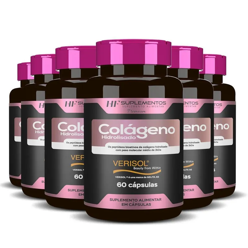 6x COLAGENO VERISOL + CALCIO HF SUPLEMENTOS 60CAPS