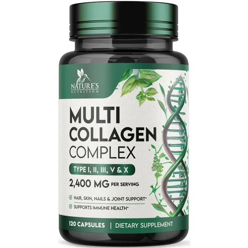Suplemento de colágeno Nature's Nutrition 2400mg 120 cápsulas