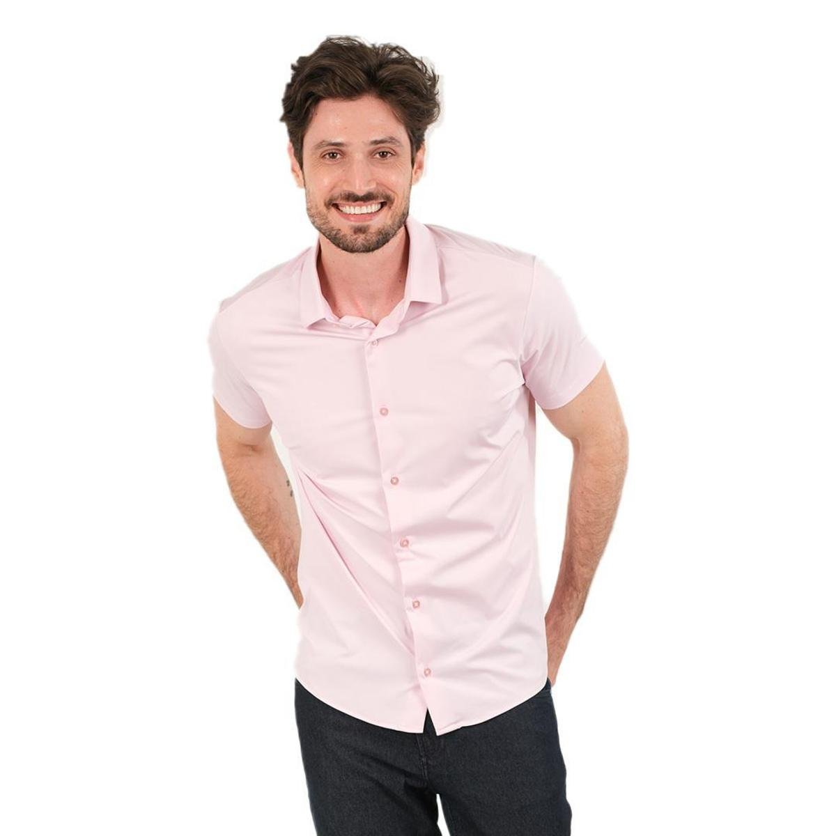 Camisa Masculina Slim Fit Elastic Tech Comfort Sibra MC4422S