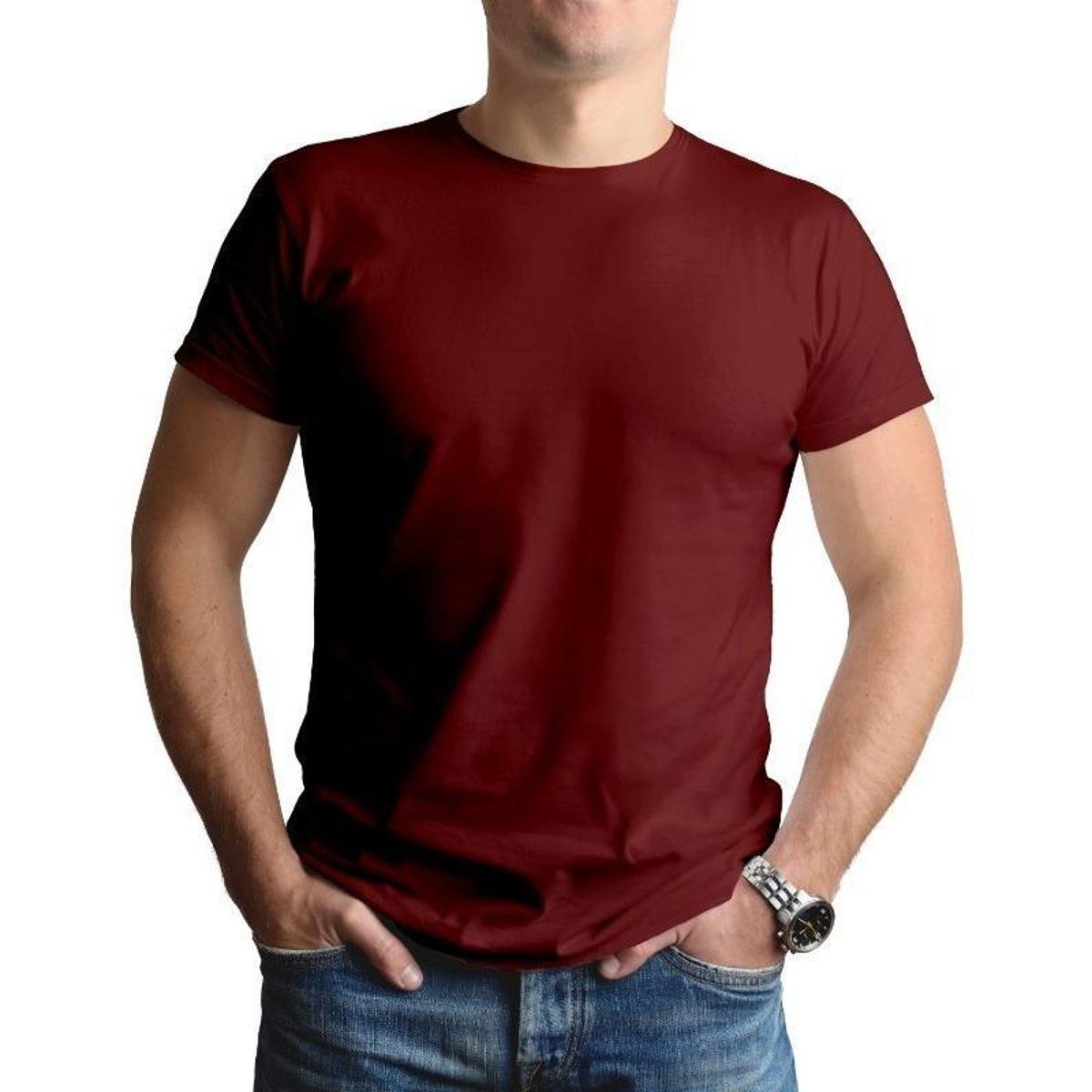 Camiseta Masculina Básica Lisa Gola Redonda Premium Algodão