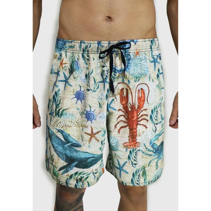 Shorts Praia Alkary Fundo do Mar Bege
