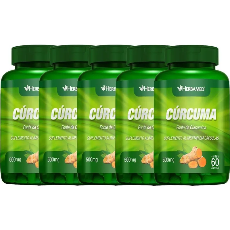 Kit 5X Cúrcuma - 60 Cápsulas - Herbamed