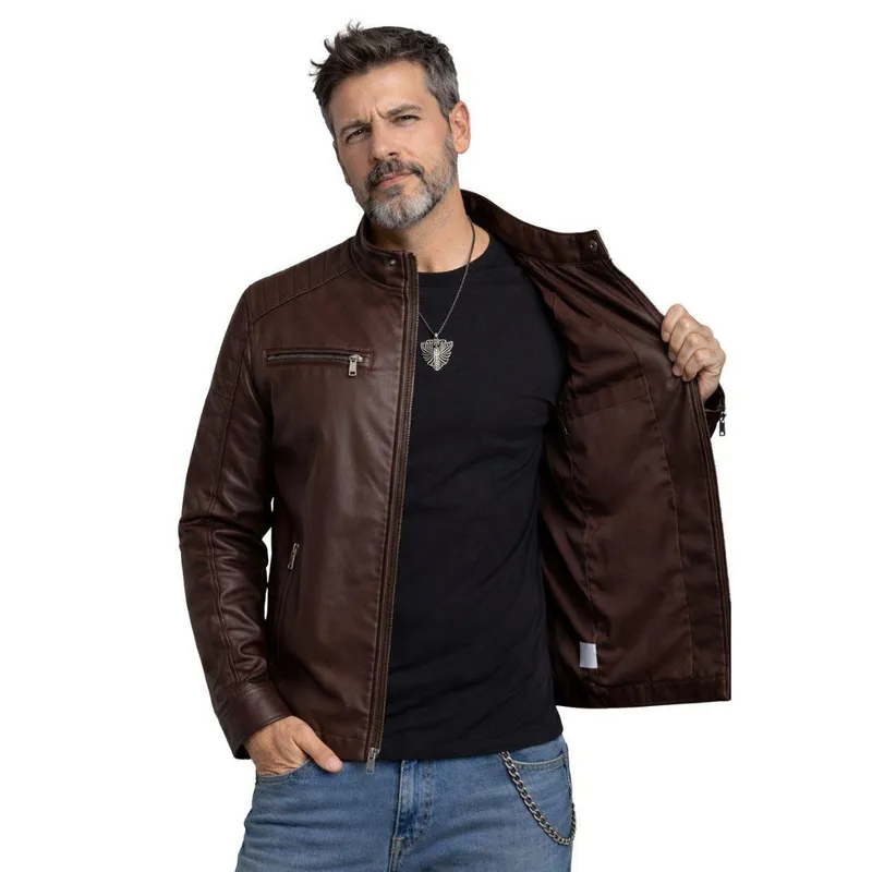 Jaqueta Biker em Couro PU