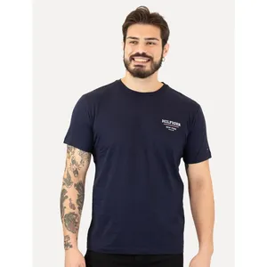 Camiseta Tommy Hilfiger Masculina Regular Global Stripe Azul Marinho