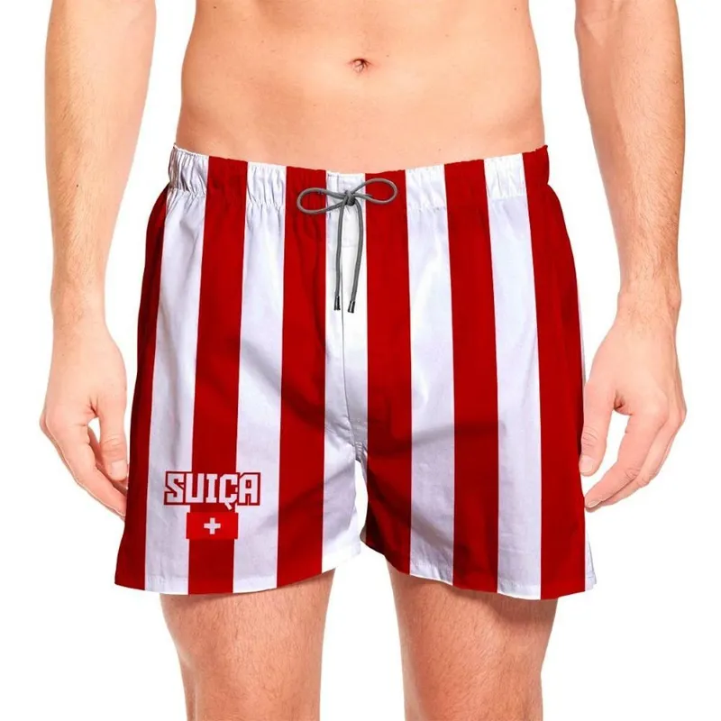 Short Masculino Suiça Copa Esporte Academia Praia Estampado