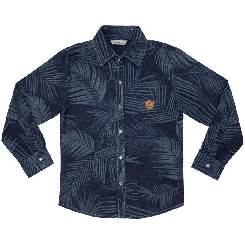 Camisa Juvenil Look Jeans Slim Floral Jeans - UNICA - 10