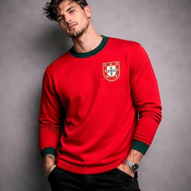 Camisa Portugal Retrô 1966 Manga Longa Edição Especial Masculina