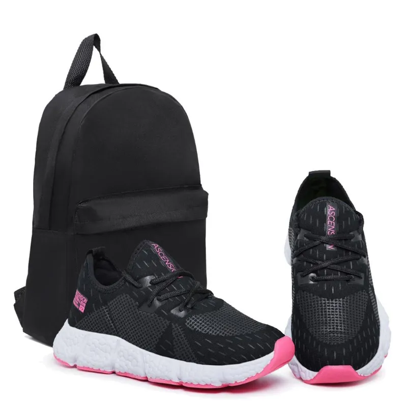 Combo Tênis Feminino Esportivo Com Mochila Perfeito para Caminhar, Treinar e Usar no Dia a Dia